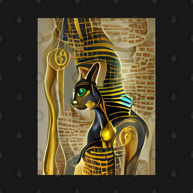 Ancient Egyptian Cat Goddess Bastet AI generated digital artwork by Christine aka stine1