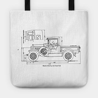 Ford Model A Pick-Up Technical Drawing Tote