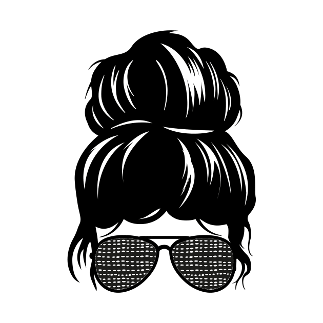 Messy Bun with Black & White Sunglasses by StacyWhite