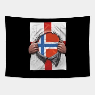 Norway Flag English Flag Ripped - Gift for Norwegian From Norway Tapestry