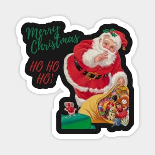 retro vintage pink santa claus Magnet