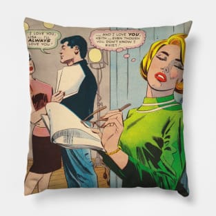 Vintage Romance Comic Book Cover - Career Girl Romances Pillow