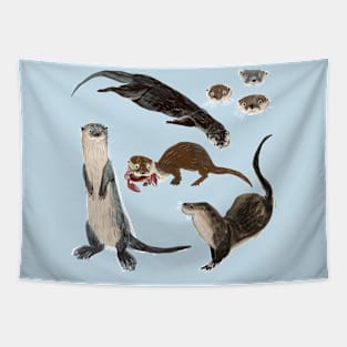 New World otters Tapestry