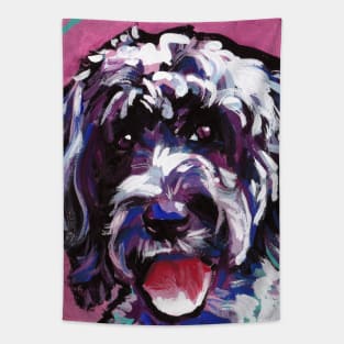 Portuguese Water Dog Pop Art Portrait Tapestry