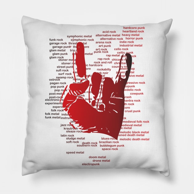 Rock styles list v.2 Pillow by aceofspace