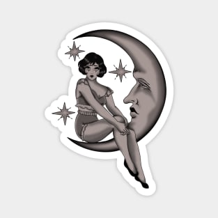 Tattoo Woman on the Moon Magnet