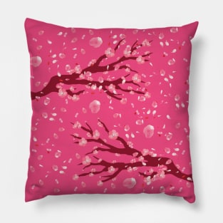 Cherry Blossoms in Bloom Digital Art Pillow