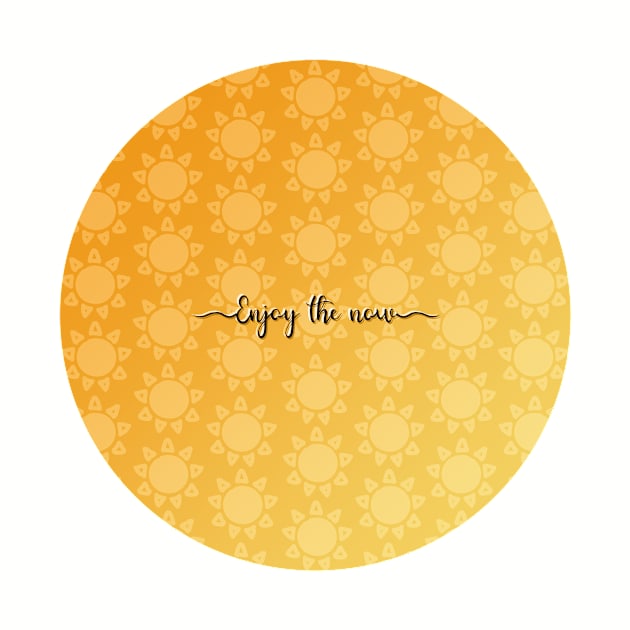 Enjoy the now, Positive summer pattern and lettering Digital Illustration by AlmightyClaire