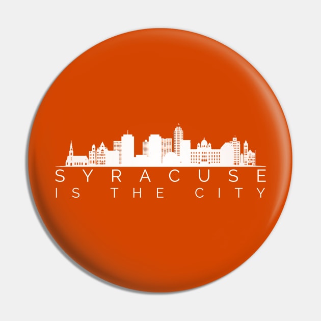 Syracuse is the city minimalist Syracuse City Skyline Graphic Gift Pin by BadDesignCo