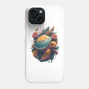 Turtle with Flowers Phone Case