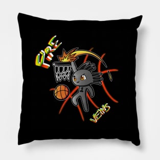 Fire Veins Slam Dunk Yeet Axolotl Basketball Kids Teens Sports Quote Pillow