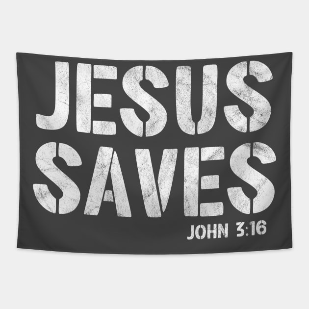 Jesus Saves - Christian Witness John 3:16 Tapestry by TGKelly