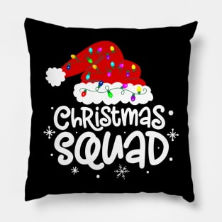 Christmas Squad Santa Hat Lights Family Matching Pajama Pillow