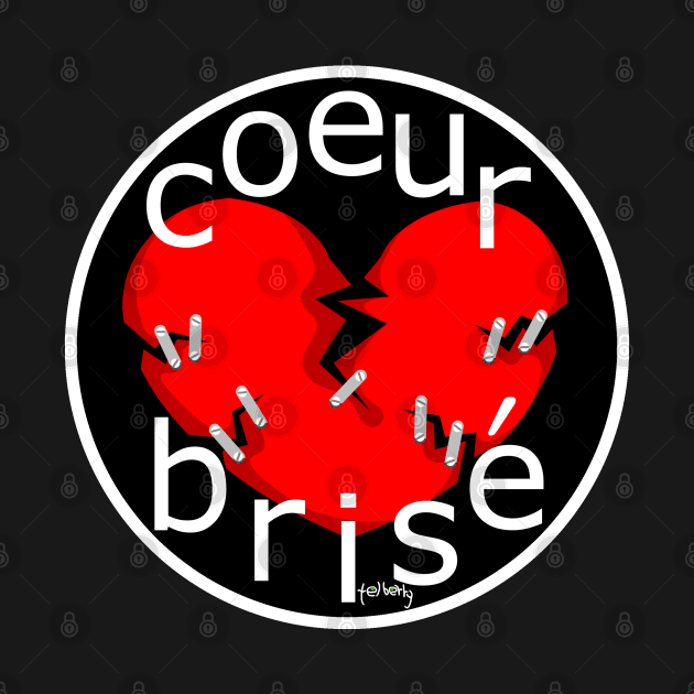 coeur brise logo with black background by telberry