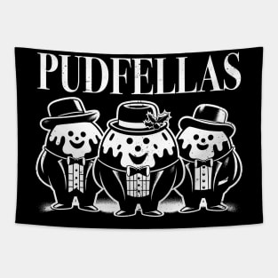 User Pudfellas Christmas Pudding Funny Festive Sweets Mobster Pun Tapestry