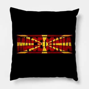 Macedonia Retro Flag for Men Women Macedonia National Pride Pillow