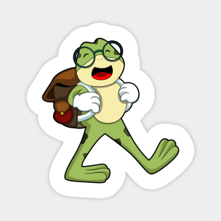 Frog with Glasses & Backpack Magnet