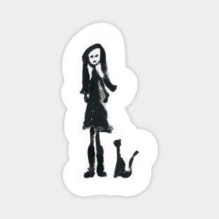 Stick girl (I/IV) and Cat (cut-out) Magnet