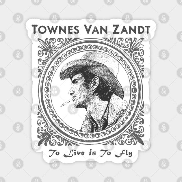Townes Van Zandt Vintage Retro Style Fanart Design Magnet by snowblood
