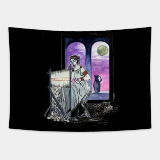 Girl sitting weaving Tapestry