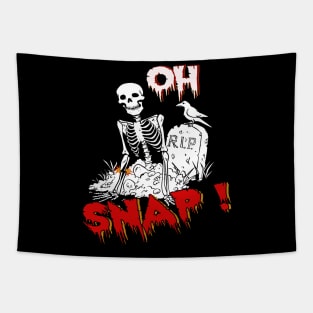 Halloween Oh Snap Skeleton Broken Leg Graphic Tapestry