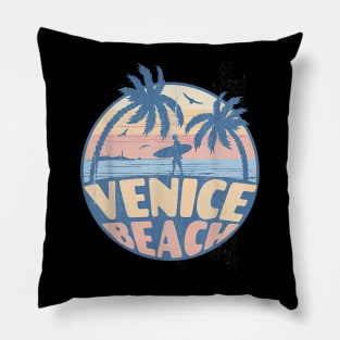 Venice Florida Beach Surf Summer Vacation Pillow