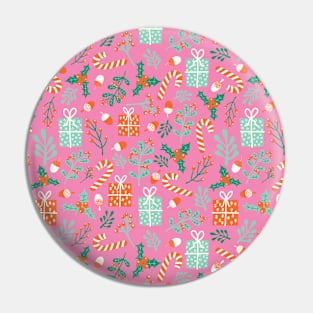 Christmas Holidays Pink Pin