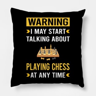 Warning Playing Chess Pillow