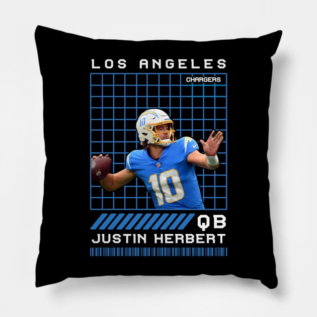 JUSTIN HERBERT - QB - LOS ANGELES CHARGERS Pillow by Mudahan Muncul 2022