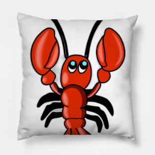 Cute Lobster Drawing Pillow