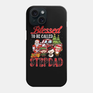 Blessed To Be Called Stepdad Christmas Buffalo Plaid Truck Phone Case