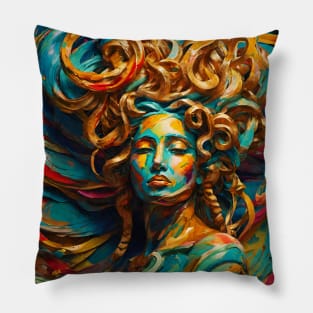 Abstract Medusa Greek Mythology Pillow