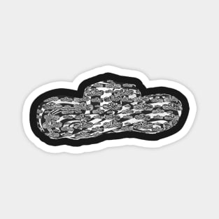 Sombrero Vueltiao in Black and White Ink Pattern (Black Background) Magnet