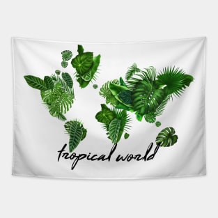 world map tropical Tapestry