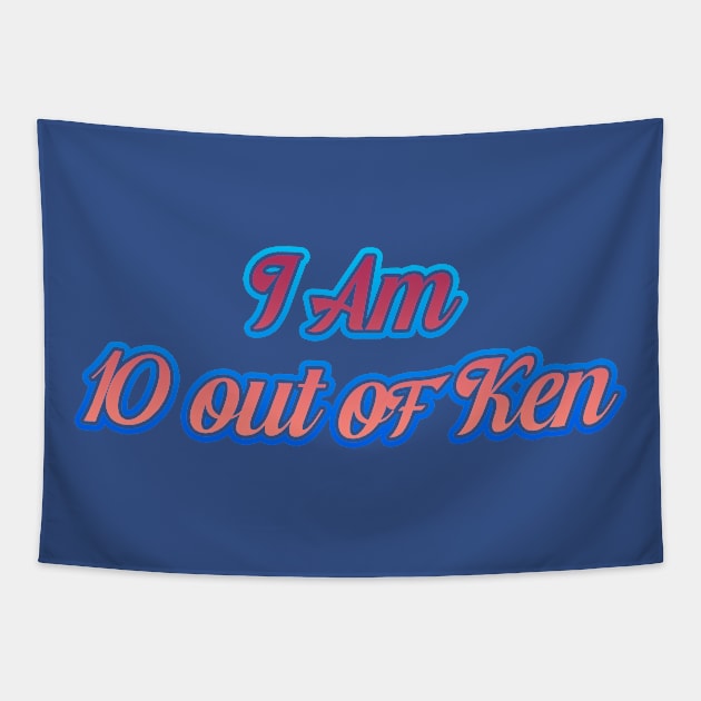 Am 10 out of Ken (Blue on Red) Tapestry by McNerdic