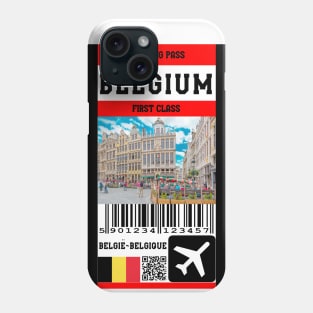 Belgium first class boarding pass Phone Case