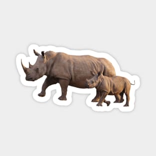 Mom and baby rhino Magnet