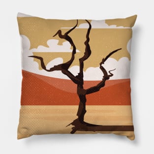 Kalahari desert. Botswana, Namibia.. Retro travel poster Pillow