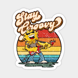 Stay Groovy Retro Rockin’ Summer Sun Magnet