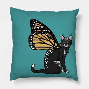 Spotted Black Monarch Flitter Kitty Pillow