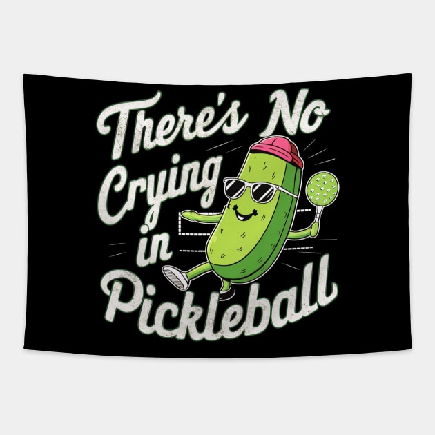 There's No Crying In Pickleball Tapestry by mdr design