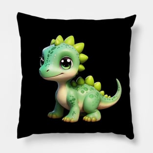 Cute Green Dino Pillow