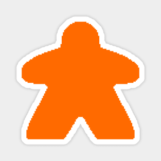 Orange Pixelated Meeple Magnet