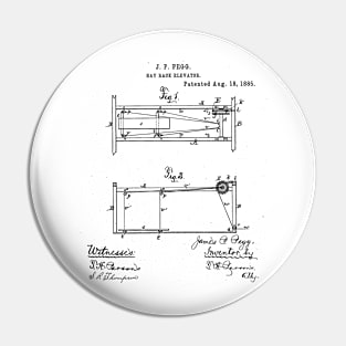 Hay Rack Elevator Vintage Patent Hand Drawing Pin