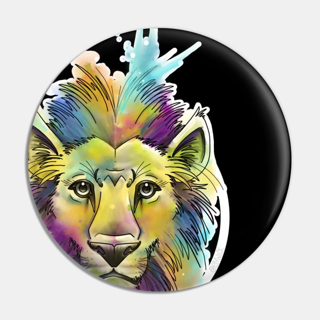 watercolor lion Pin by elywick