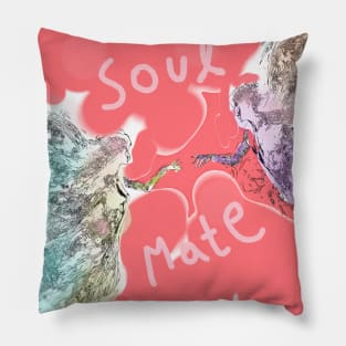 Cosmic Connection: Souls Entwined in the Vastness Pillow