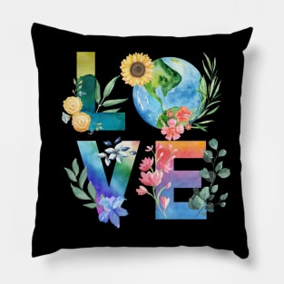 Earth Day Shirt, Love Word Art, Love Earth Shirt for Women, Save the Planet Tshirt, Environmental Shirt, No Planet B Shirt, Save the Earth Pillow