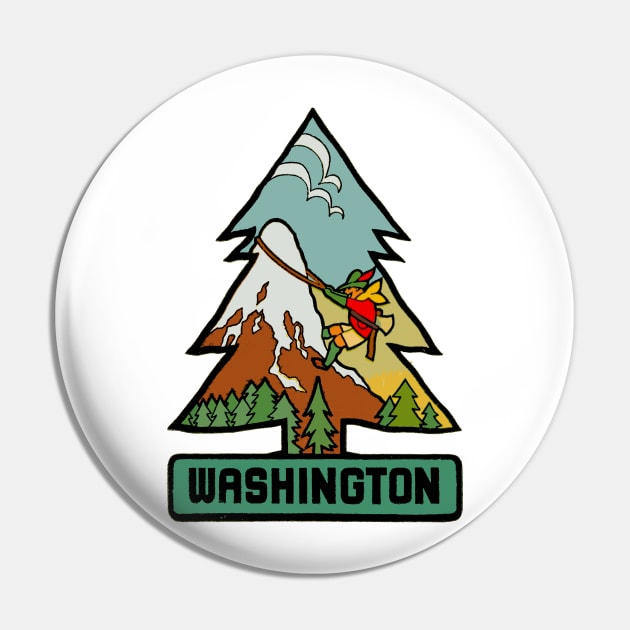Vintage Style Washington Tree Climber Pin by zsonn