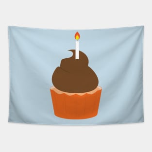 Birthday Cupcake with a Candle Tapestry