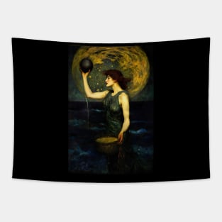 Aquarius the Water-Bearer Illustration Tapestry